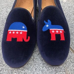 Stubbs & Wootton, women’s, size 8, navy color, velvet shoes